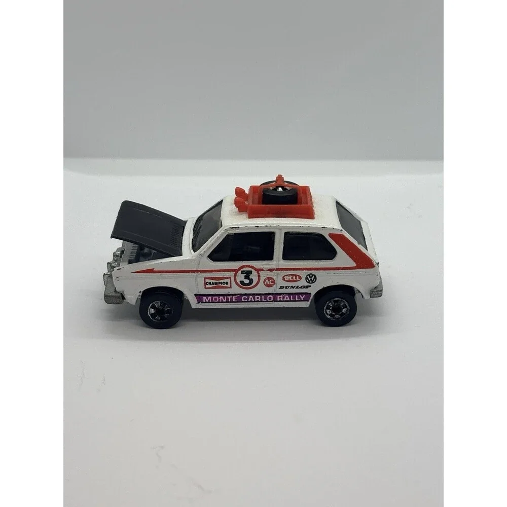 VW Rabbit Hot Wheels 'Hare Splitter' White Blackwall 1978, 1:64 Scale Rally